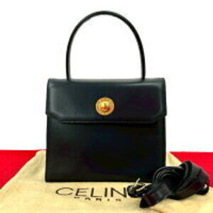 Celine star ball leather handbag shoulder bag black pouch